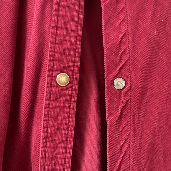 Vintage Burgundy Corduroy Button-Down Shirt - Picture 4 of 8